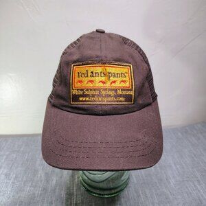 Red Ants Pants Mesh Hat Cap Snap Back ball Brown Trucker Patch Made In USA